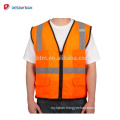 2018 Hot Selling 100% Polyester Hi-vis Yellow Durable Construction Worker Uniform Reflective Stripe Safety Vest With Pockets